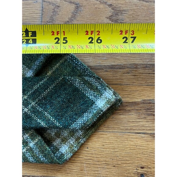 Vintage Green England Wool Plaid Neck Tie Mens Size Large - Picture 6 of 7